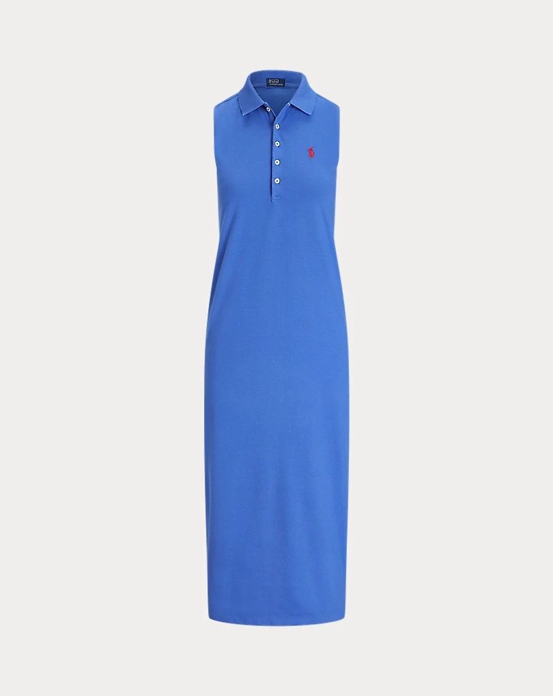 Stretch-Cotton Sleeveless Polo Dress