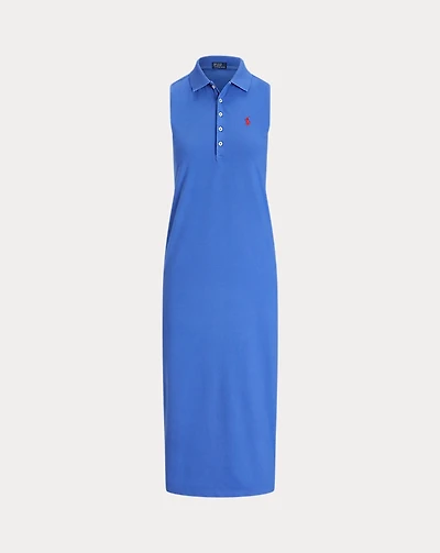 Stretch-Cotton Sleeveless Polo Dress