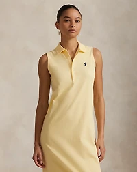 Stretch-Cotton Sleeveless Polo Dress