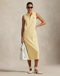 Stretch-Cotton Sleeveless Polo Dress