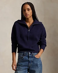 Cashmere-Wool Half-Zip Sweater