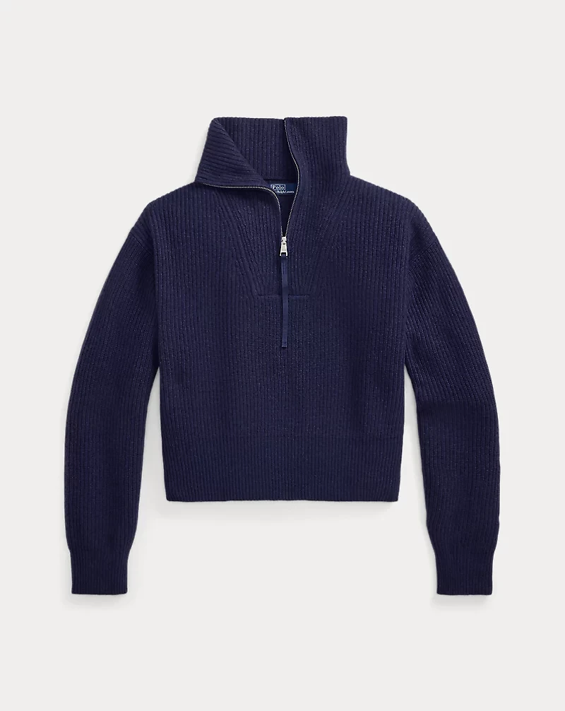 Cashmere-Wool Half-Zip Sweater