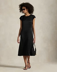 Satin Cap-Sleeve Dress