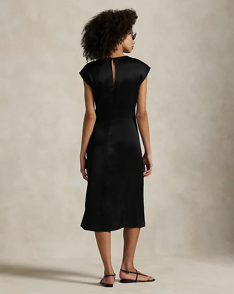 Satin Cap-Sleeve Dress