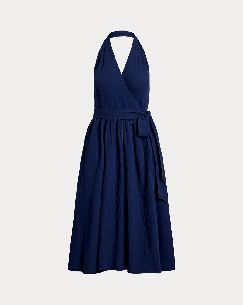 Cotton Halter Wrap Dress