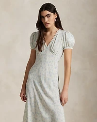 Floral Silk Crepe Dress