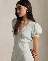 Floral Silk Crepe Dress