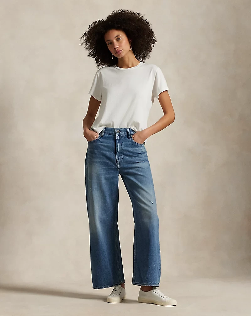 High-Rise Wide-Leg Crop Jean