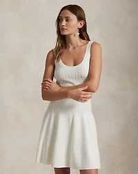 Cable-Knit Sleeveless Sweater Dress