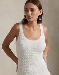 Cable-Knit Sleeveless Sweater Dress