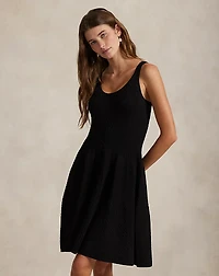 Cable-Knit Sleeveless Sweater Dress