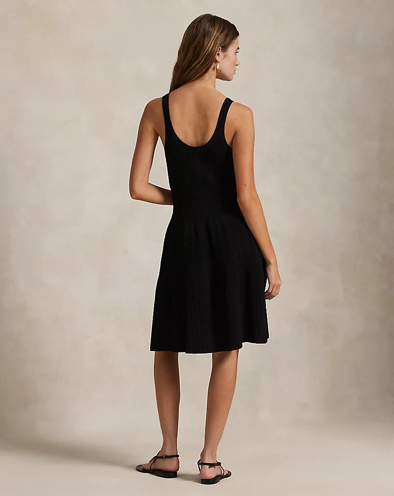 Cable-Knit Sleeveless Sweater Dress