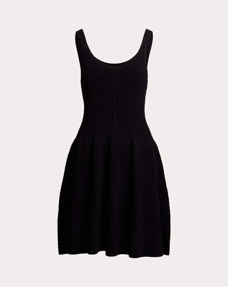 Cable-Knit Sleeveless Sweater Dress