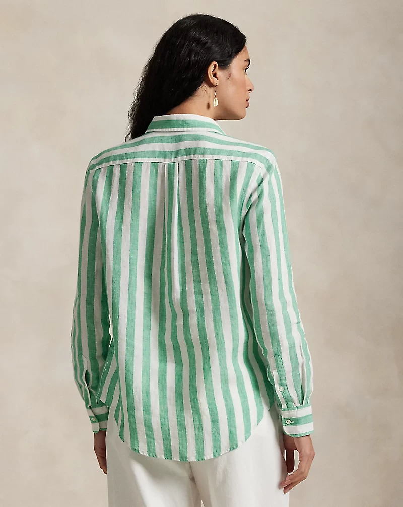 Classic Fit Striped Linen Shirt
