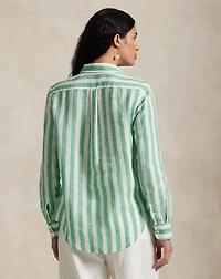 Classic Fit Striped Linen Shirt