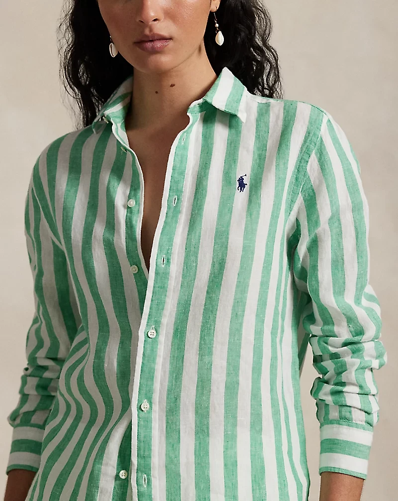 Classic Fit Striped Linen Shirt