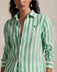 Classic Fit Striped Linen Shirt