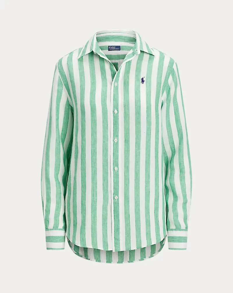 Classic Fit Striped Linen Shirt