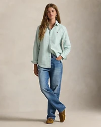 Classic Fit Striped Cotton Oxford Shirt