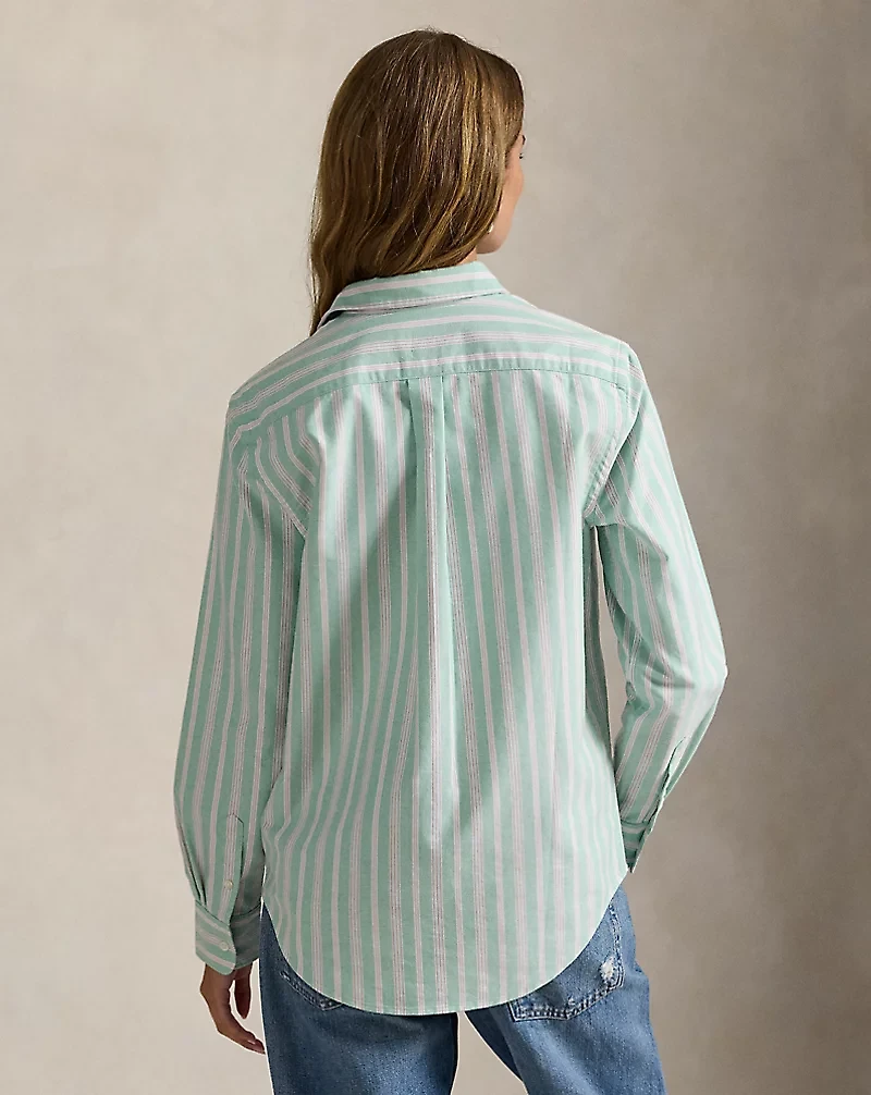 Classic Fit Striped Cotton Oxford Shirt