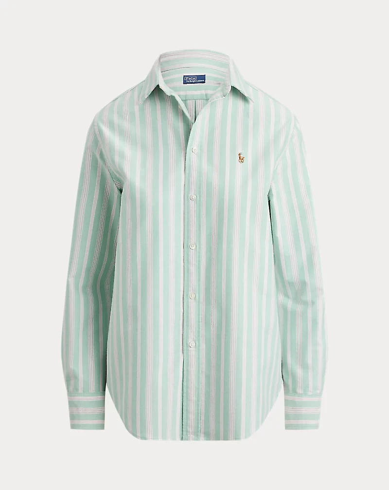 Classic Fit Striped Cotton Oxford Shirt