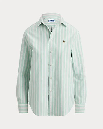 Classic Fit Striped Cotton Oxford Shirt