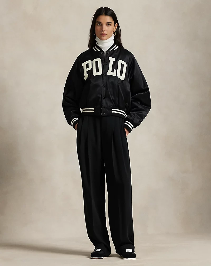 Logo Satin Bomber Jacket