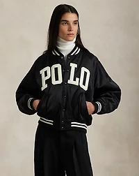 Logo Satin Bomber Jacket