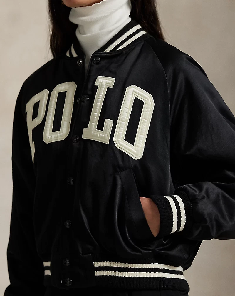 Logo Satin Bomber Jacket