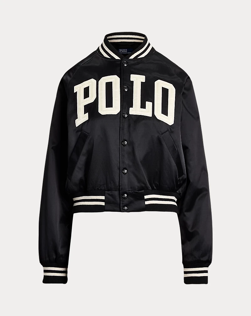 Logo Satin Bomber Jacket