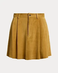 Pleated Suede Skirt