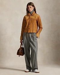 Western Leather Shirt Jacket