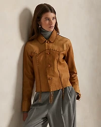 Western Leather Shirt Jacket