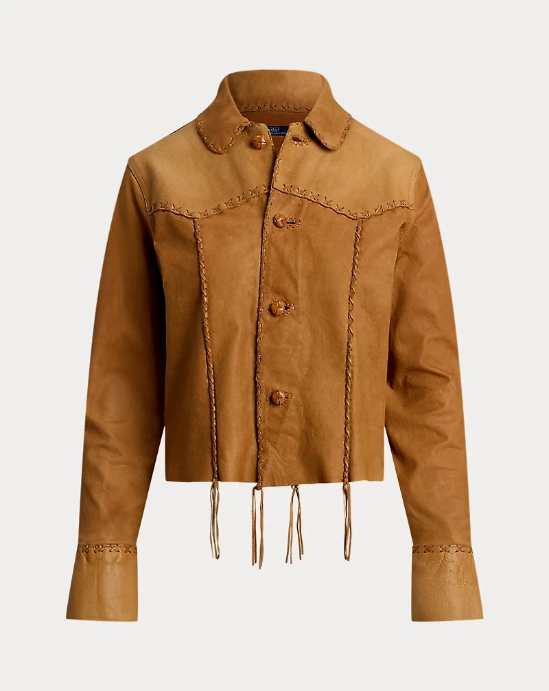 Western Leather Shirt Jacket