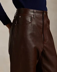 Curved Tapered Leather Pant