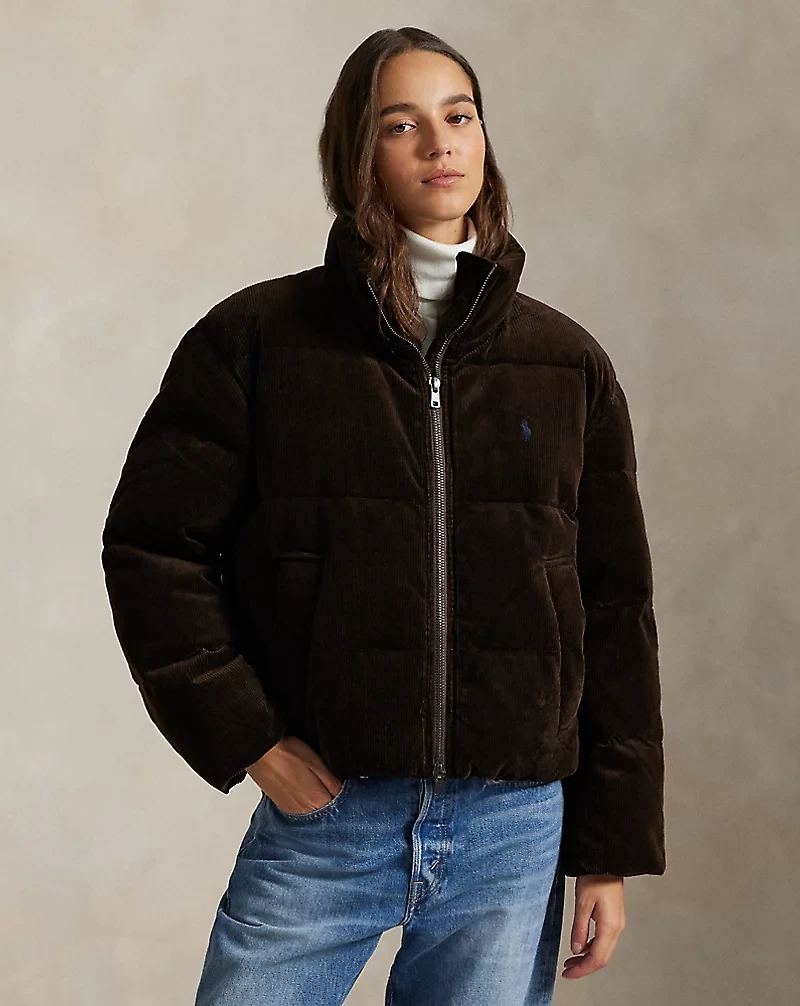 Quilted Corduroy Down Jacket