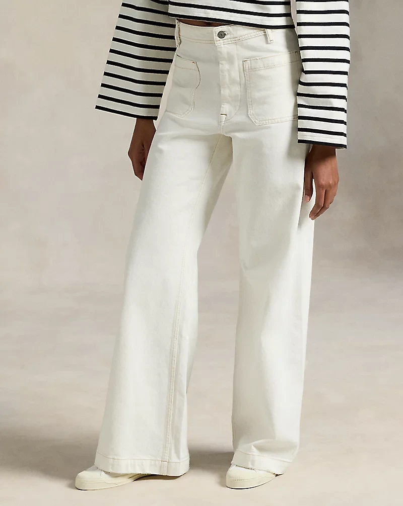 Denim Wide-Leg Sailor Pant