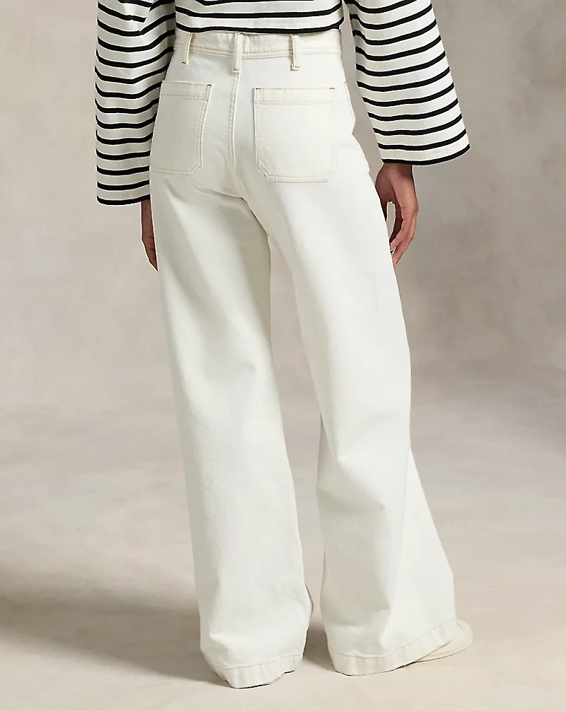 Denim Wide-Leg Sailor Pant