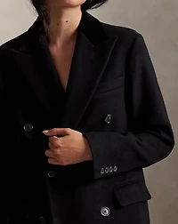 Double-Breasted Wool Melton Coat