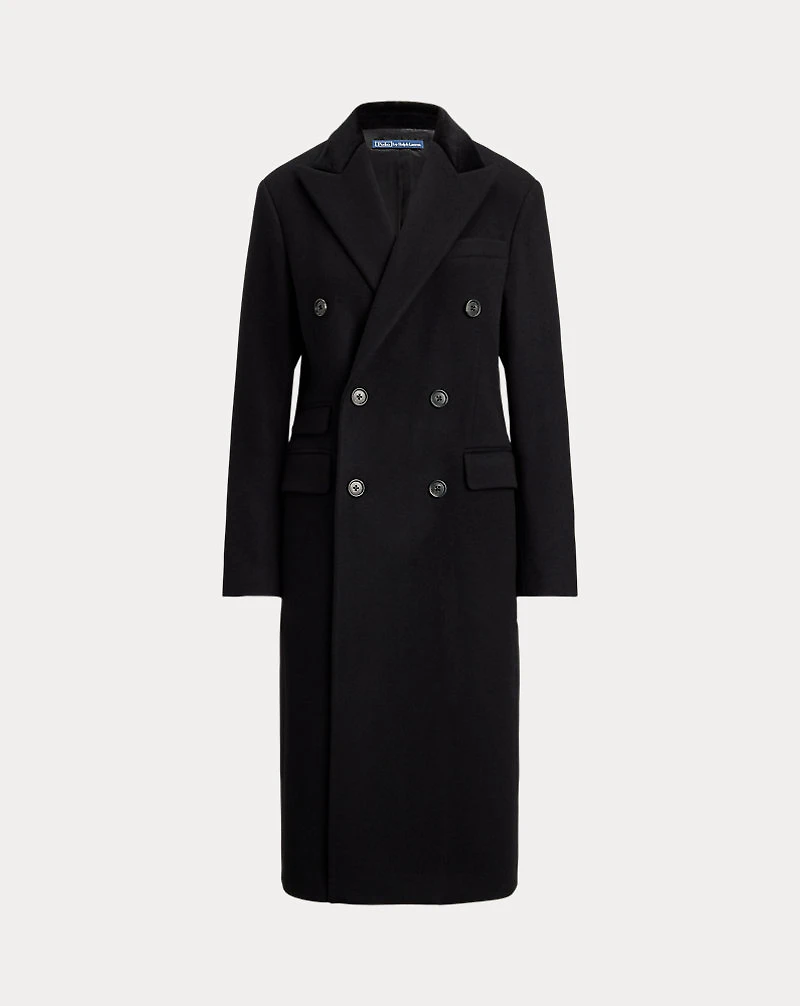 Double-Breasted Wool Melton Coat