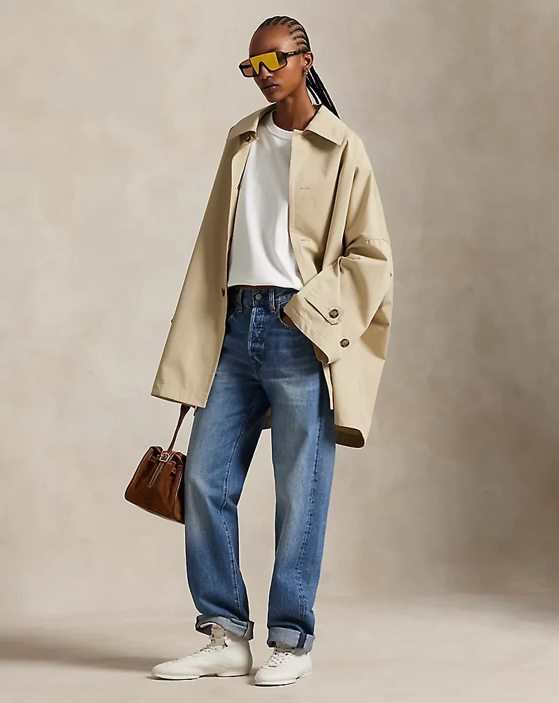 Oversize Cotton Twill Car Coat