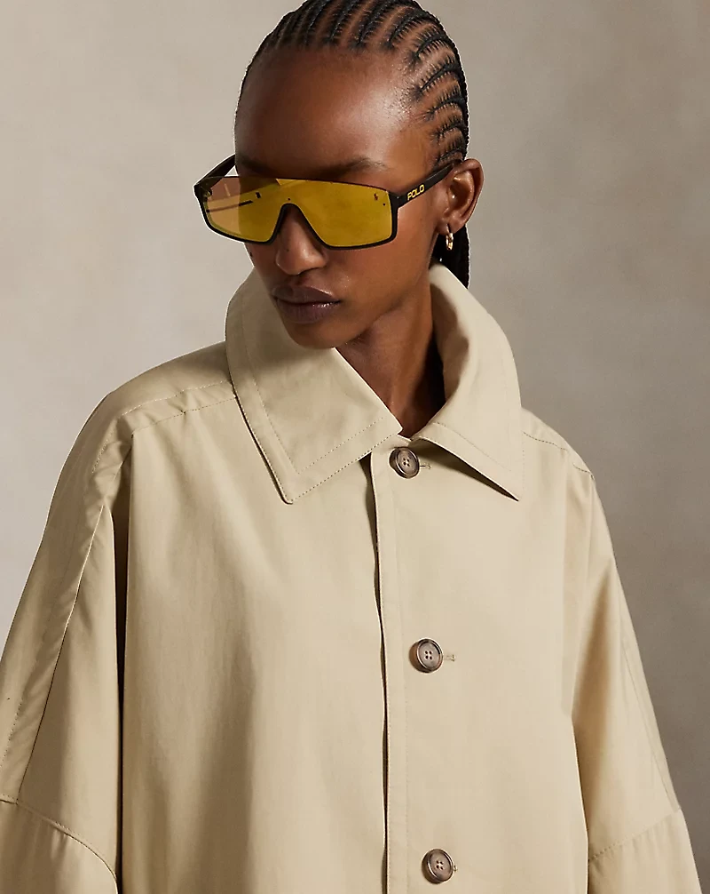 Oversize Cotton Twill Car Coat