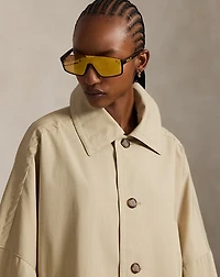 Oversize Cotton Twill Car Coat