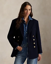 Double-Breasted Wool Melton Blazer
