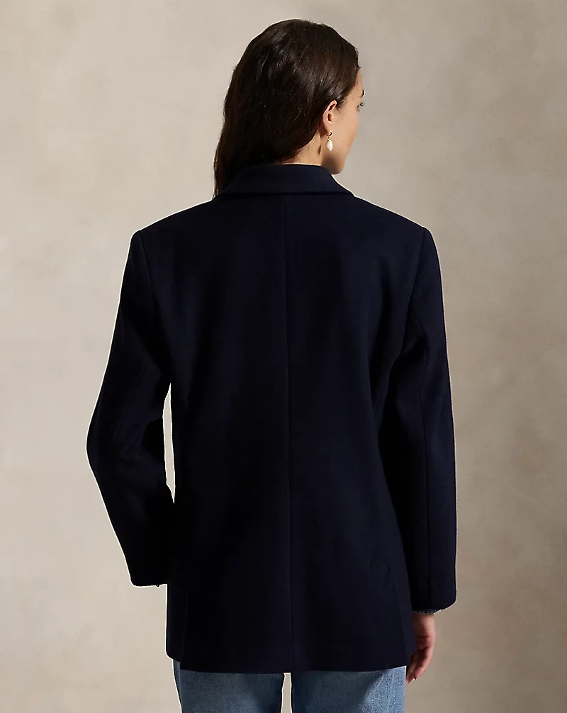 Double-Breasted Wool Melton Blazer