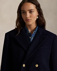Double-Breasted Wool Melton Blazer