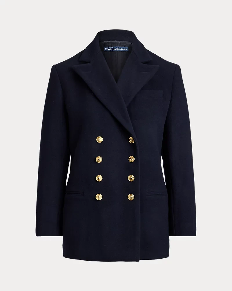 Double-Breasted Wool Melton Blazer