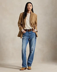 Double-Breasted Wool Melton Blazer