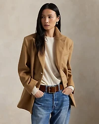 Double-Breasted Wool Melton Blazer