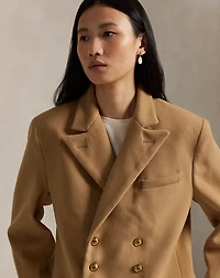 Double-Breasted Wool Melton Blazer